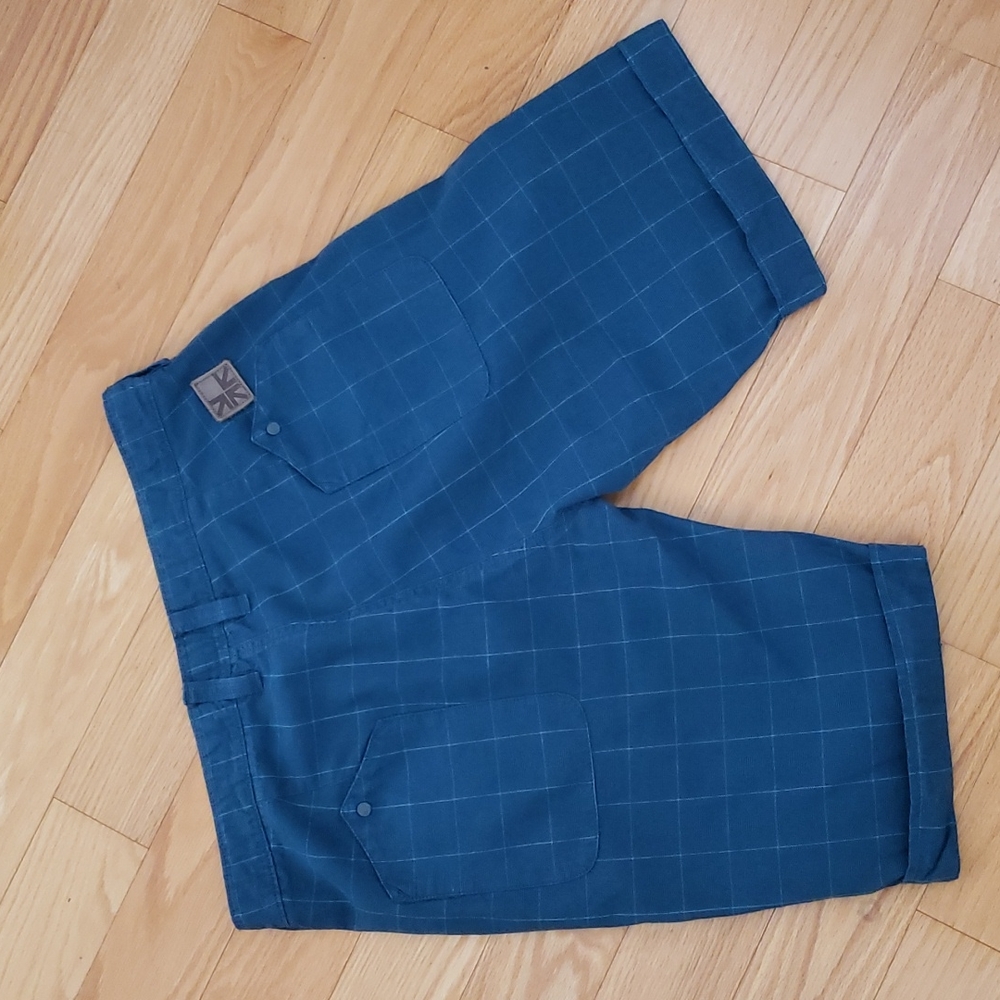 Skunkfunk Frantxoa 100% Cotton Blue/Green Shorts Size 34 - Picture 13 of 14